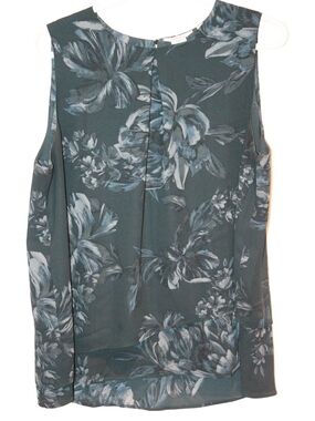 3/$25 🏷 Reitmans Teal and Navy Floral Blouse Size L